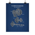 Turbocharger Blueprint — Exploded Technical Illustration
